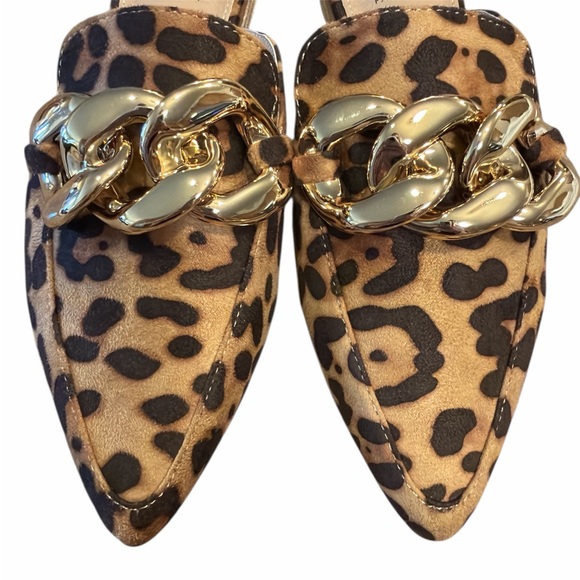 Beast Fashion Leopard Print Mules Brown Black Size 7.5 Slip On Pointed Toe NEW - Picture 4 of 12